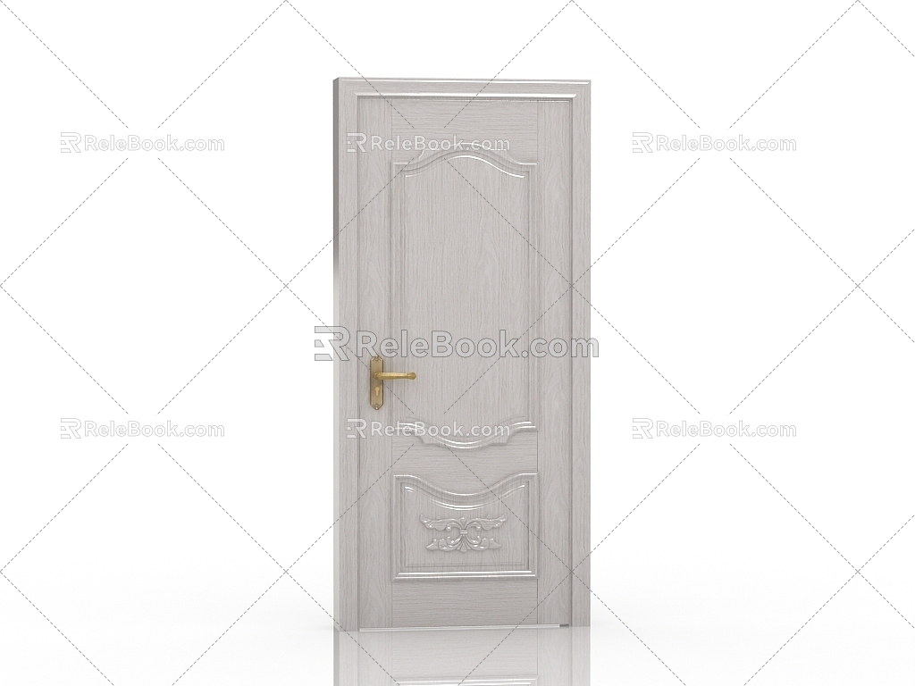 European-style wooden door 3d model