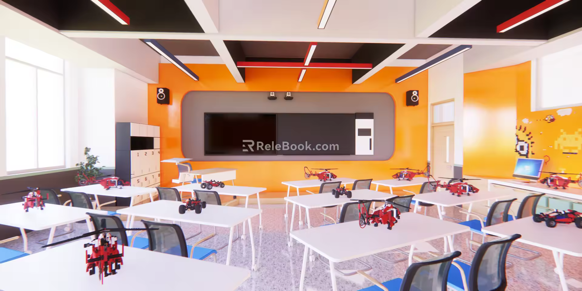 Modern Classroom Lego Programming Classroom 3d model