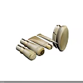 Elegant Gold Cosmetic Skincare Collection With Various Bottles Tubes And Jars