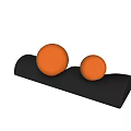 Two Orange Fitness Exercise Balls On Black Support Roller Sports Equipment