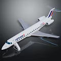 Air France Airplane Model With White Body Blue Red Livery And Boarding Staircase