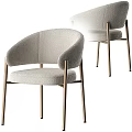 Modern Light Colored Upholstered Leisure Chair With Metal Frame And Armrest