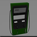 Green Clean Energy Charging Station With Dual Ports And Black Cables