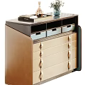 Modern Decorative Storage Cabinets With Drawers Glass Door And Decor Items