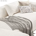 Modern Comfortable Upholstered Double Sofa With Decorative Pillows And Multiple Stylish Fabric Color Choices