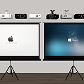 Modern Projector Mobile Projection Screen Combination 3d model