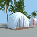 Modern Beach Online Red Beach Architecture 3d model