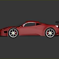 Red High Performance Sports Car With Sleek Exterior And Large Rear Spoiler Design