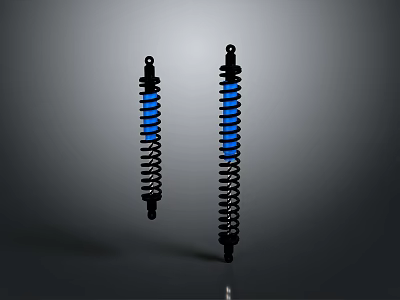 High Quality Car Parts Shock Absorbers With Black Body And Blue Coils 3d model