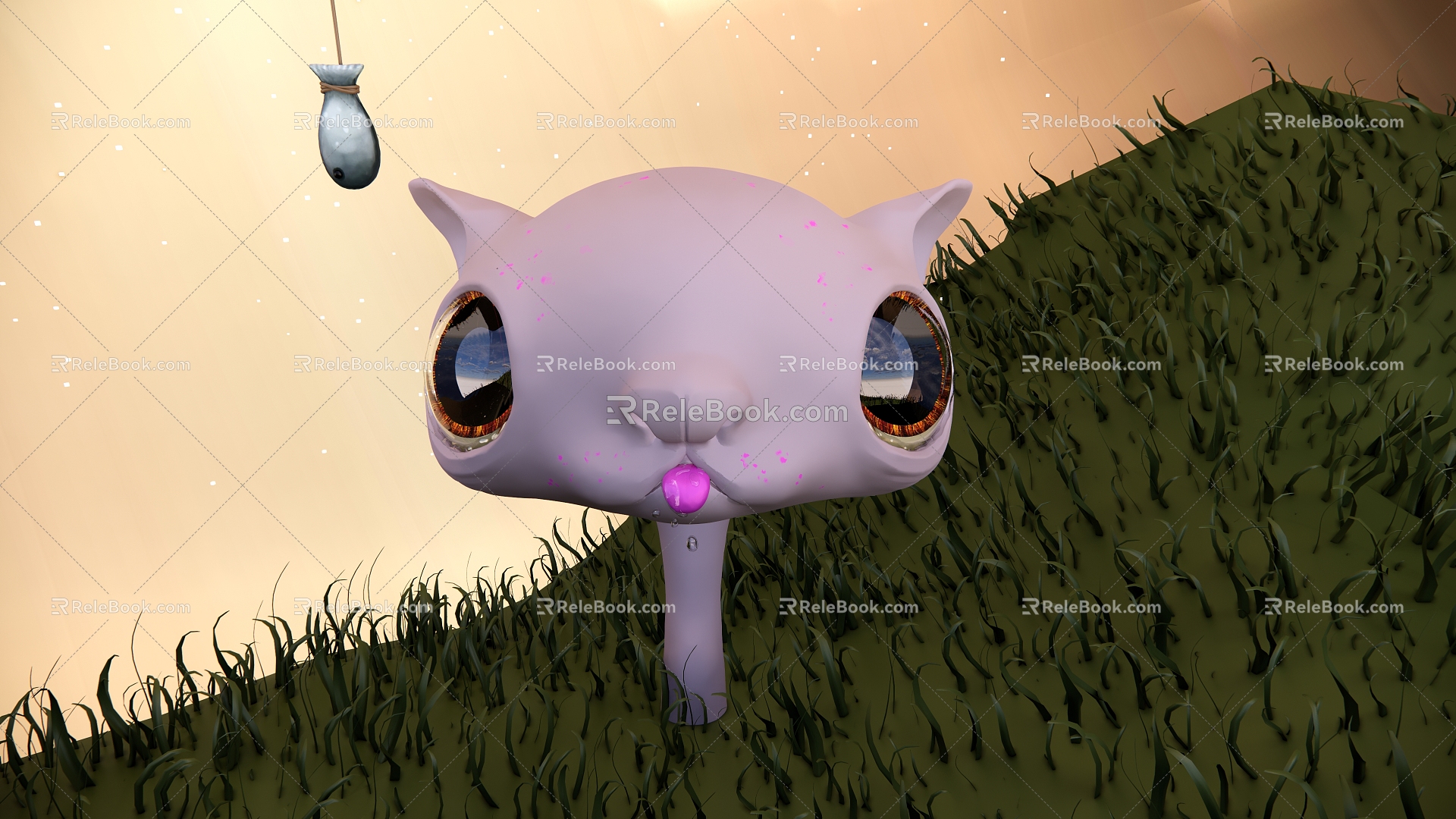 Modern Cat Cartoon Cat Fish 3d model