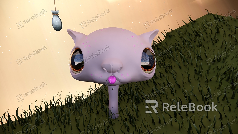 Modern Cat Cartoon Cat Fish model