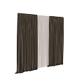 Luxurious Brown Curtains With White Sheer Panels For Home Window Decoration