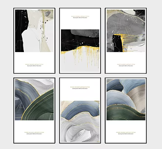 Light Luxury Abstract Painting Abstract Decorative Painting Hanging Painting 3d model