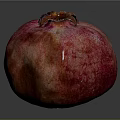 Fresh Ripe Pomegranate With Red Pink Skin And Crown On Dark Background