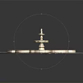 Garden Ornament Circular Fountain With Central Statue And Decorative Patterns 3d model