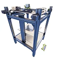Multiple Views of Industrial Mechanical Frame with Metal Components and Parts