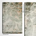 Natural Leaf Pattern Square Rug with Beige and Green Tones for Modern Living Space
