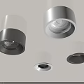 Modern Downlights And Spotlights In Black And White Ceiling Mounted Design 3d model