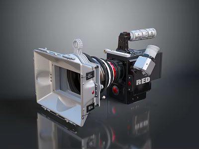 RED Professional Digital Camera System With Lens And Matte Box Accessory Kit 3d model