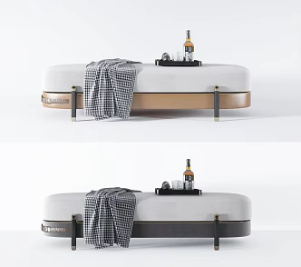 Modern sofa stool fabric pedal 3d model