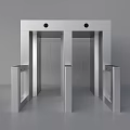 Silver Metal Security Access Control Gate With Transparent Barriers And Sensor Design