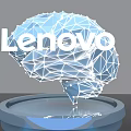 Lenovo Brain Model With Geometric Wireframe Structure On Circular Base 3d model