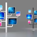 Commercial Tree Shaped Multi Screen Digital Signage Equipment for Business Information