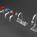 Faucet switch hardware cartoon Q version of water 3d model