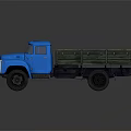 Blue Vintage Truck With Green Wooden Cargo Bed And Classic Design