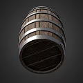 Vintage Wooden Wine Rack With Barrel Design And Metal Hoops For Home Decor