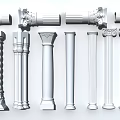 Classical Roman Columns Featuring Ornate Carvings Various Styles And Intricate Architectural Details