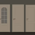 White Hinged Doors for Home Interior with Glass Pane and Panel Designs 3d model