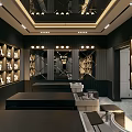 Elegant Modern Beauty Hair Salon Interior With Marble Counters Mirrors And Lighting