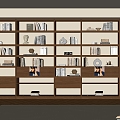 Modern Bookcase Bookshelf Books Books Full Wall Bookcase 3d model