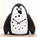Cute Penguin Shaped Decorative Clock With Black And White Design And Adorable Look