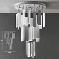 Modern Geometric Chandelier With Multiple Hanging Rectangular Marble Panes Design 3d model