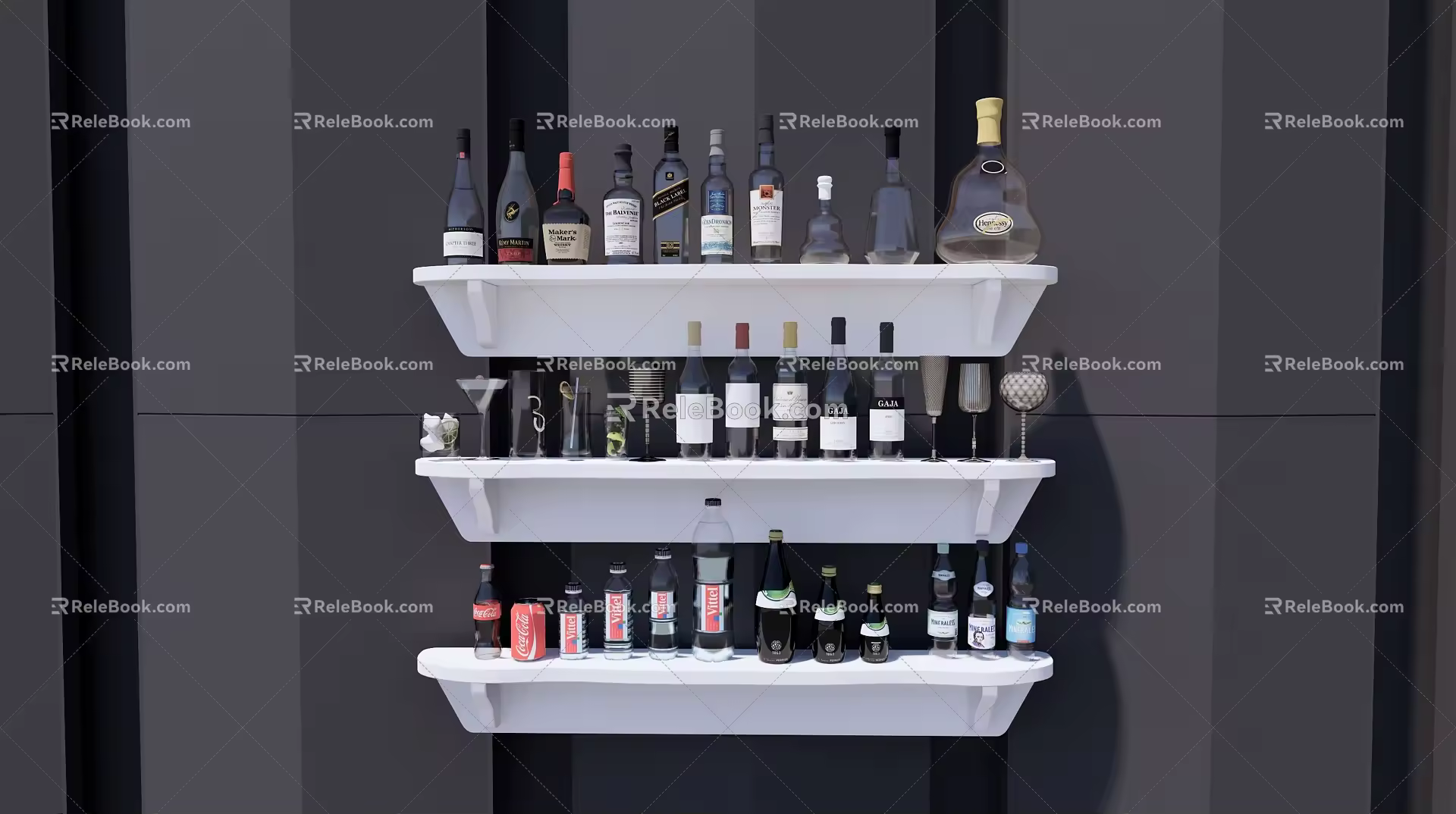 Modern Wall Shelf Storage Rack 3d model