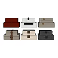 Elegant Decorative Ornament Collection Sets With Mixed Color Boxes Leather Trim And Metal Hardware