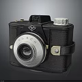 Vintage Black Leather Electronic Camera CLACK With Classic Retro Design