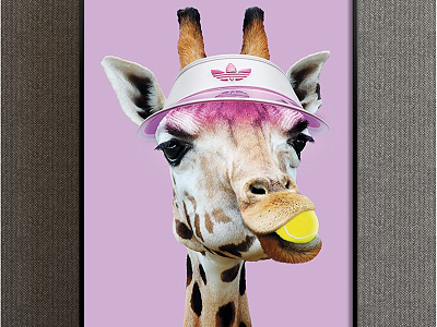 Modern Animal Painting Simple Red Bedroom Cartoon Giraffe Decorative Painting model