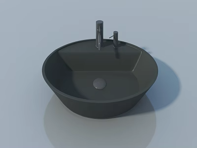 Modern Bathroom Flush Door Featuring Green Basin And Silver Faucet Design 3d model