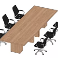 Modern conference table and chair combination 3d model