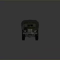 Green Military Tank With Tracked Wheels And Canvas Covered Cargo Area