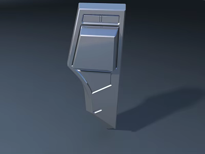 Modern Stainless Steel Door Handle With Sleek Geometric Design And Polished Surface 3d model
