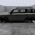 Dark Modern SUV With Rugged Design Large Wheels In Indoor Space 3d model