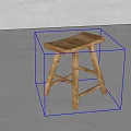 Light Brown Wooden Stool With Simple Rustic Design And Sturdy Structure