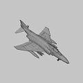 3D Model of Military Fighter Jet with Camouflage Paint and Mounted Missiles