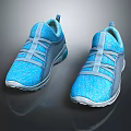 Blue Casual Sports Shoes With Light Blue Cross Laces White Sole And Speckled Upper Design