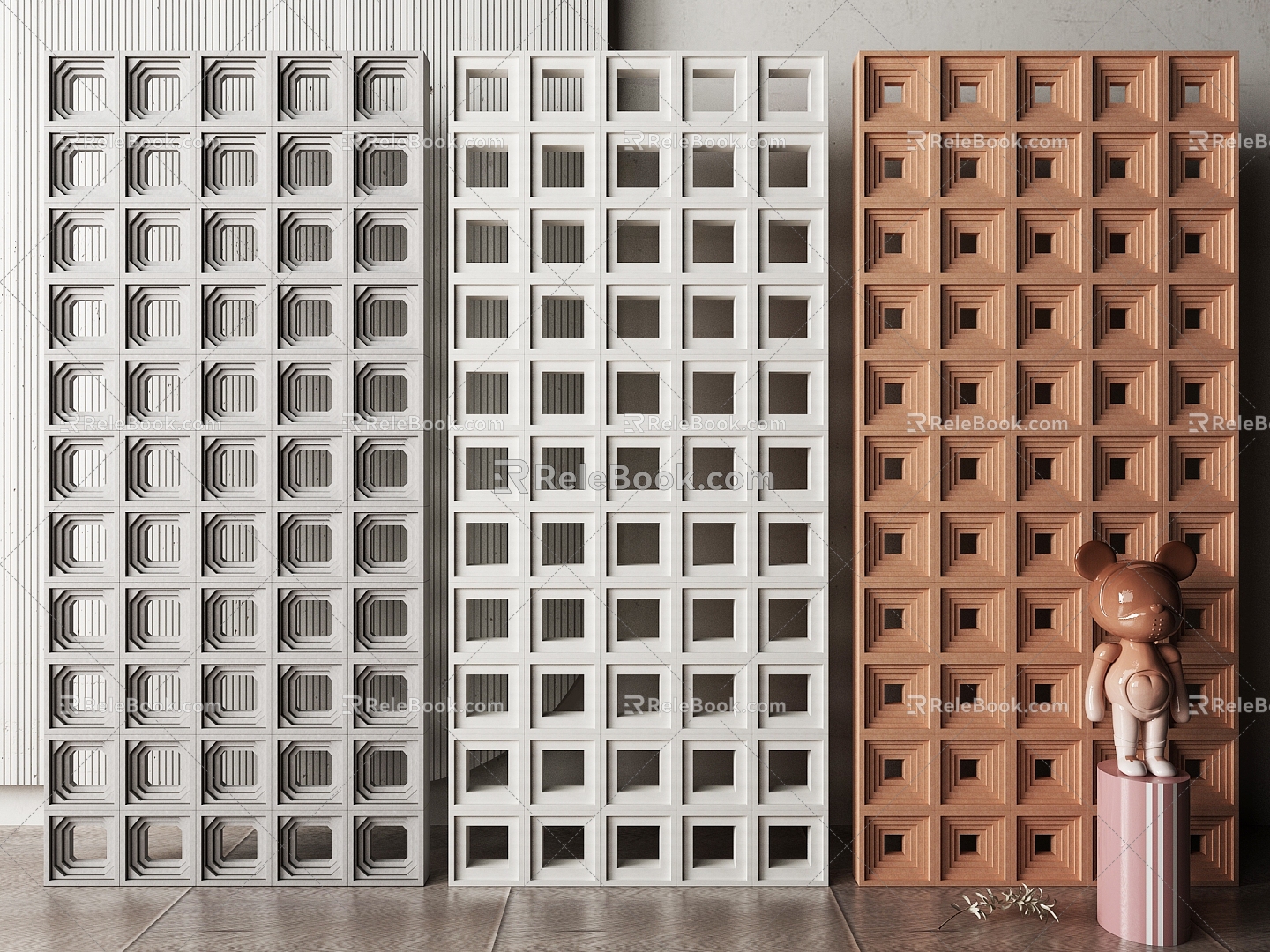 Silent partition cement brick partition cement brick partition wall hollow brick partition hollow brick partition wall 3d model