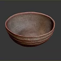 Traditional Handcrafted Clay Bowl With Intricate Carved Patterns And Textured Surface
